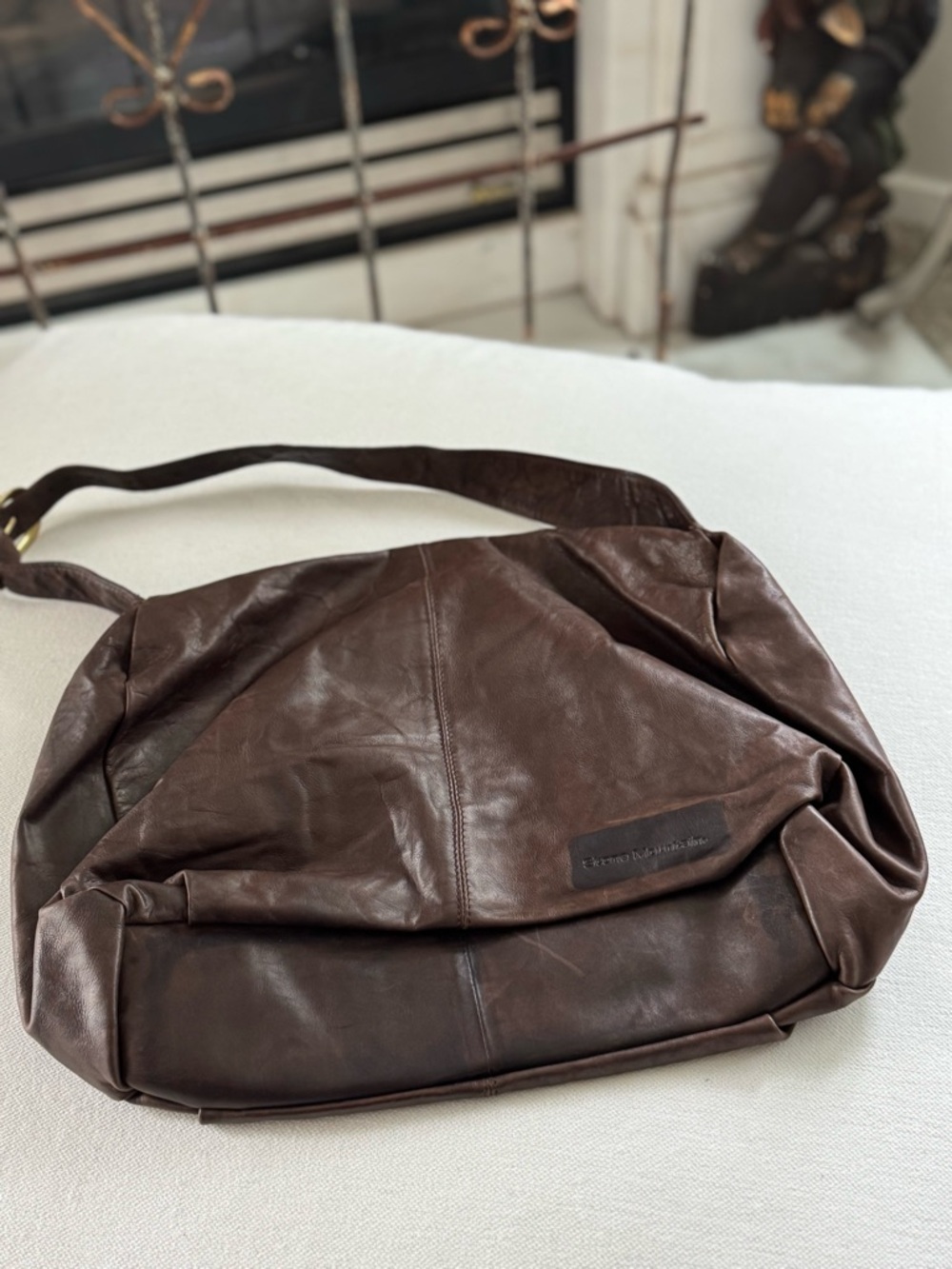 Premium Brown Leather Messenger Bag - Stone Mountain (Never Used)